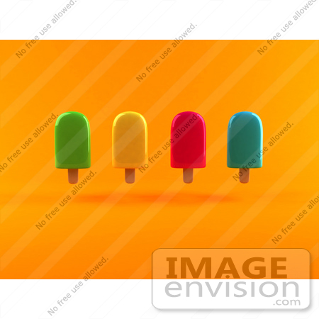 #50847 Royalty-Free (RF) Illustration Of A 3d Ice Lollies - Version 1 by Julos