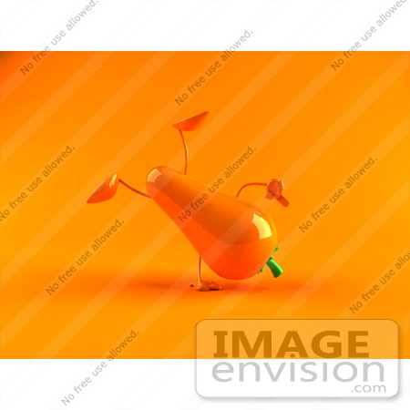 #50867 Royalty-Free (RF) Illustration Of A 3d Carrot Character Doing A Cartwheel - Version 2 by Julos
