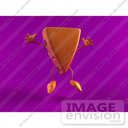#50876 Royalty-Free (RF) Illustration Of A 3d Cheese Wedge Character Jumping - Version 2 by Julos