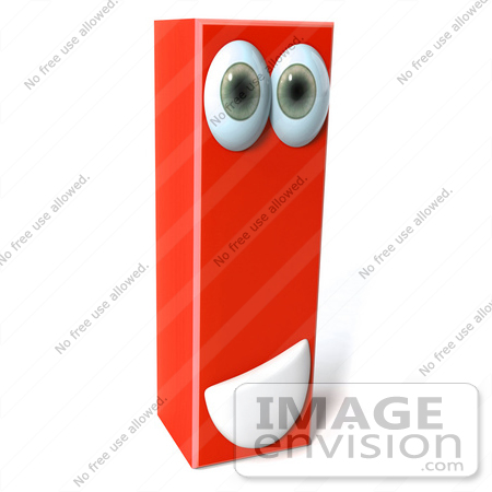 #50897 Royalty-Free (RF) Illustration Of A 3d Red Character Letter I by Julos