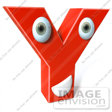 #50899 Royalty-Free (RF) Illustration Of A 3d Red Character Letter Y by Julos