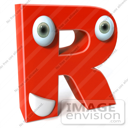 #50904 Royalty-Free (RF) Illustration Of A 3d Red Character Letter R by Julos