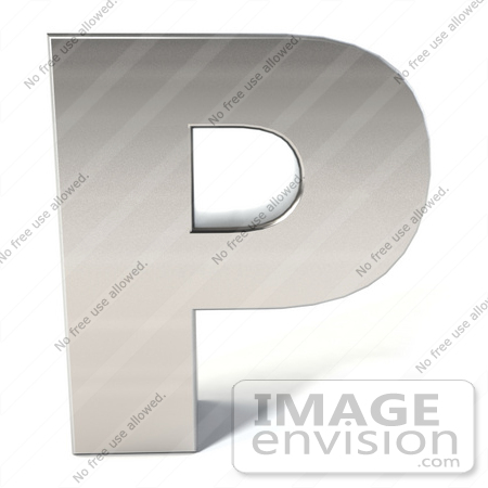 #50921 Royalty-Free (RF) Illustration Of A 3d Chrome Alphabet Letter P by Julos