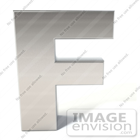 #50922 Royalty-Free (RF) Illustration Of A 3d Chrome Alphabet Letter F by Julos
