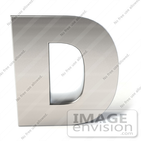 #50923 Royalty-Free (RF) Illustration Of A 3d Chrome Alphabet Letter D by Julos