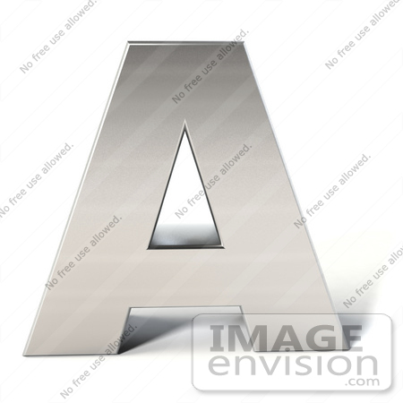 #50927 Royalty-Free (RF) Illustration Of A 3d Chrome Alphabet Letter A by Julos