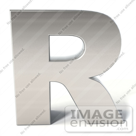 #50933 Royalty-Free (RF) Illustration Of A 3d Chrome Alphabet Letter R by Julos