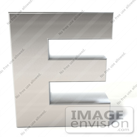#50935 Royalty-Free (RF) Illustration Of A 3d Chrome Alphabet Letter E by Julos