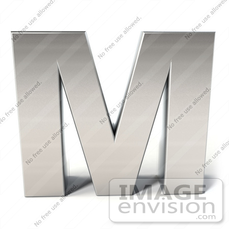 #50936 Royalty-Free (RF) Illustration Of A 3d Chrome Alphabet Letter M by Julos