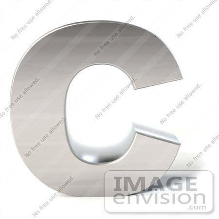 #50939 Royalty-Free (RF) Illustration Of A 3d Chrome Alphabet Letter C by Julos