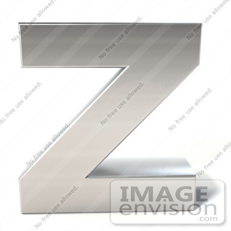 #50942 Royalty-Free (RF) Illustration Of A 3d Chrome Alphabet Letter Z by Julos