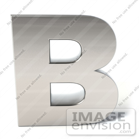 #50944 Royalty-Free (RF) Illustration Of A 3d Chrome Alphabet Letter B by Julos
