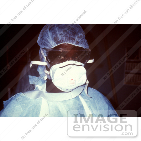 #5101 Stock Photography of a Zairian Nurse Prepared to Enter an Ebola VHF Isolation Ward During the a 1995 Outbreak in Kikwit, Zaire. by JVPD