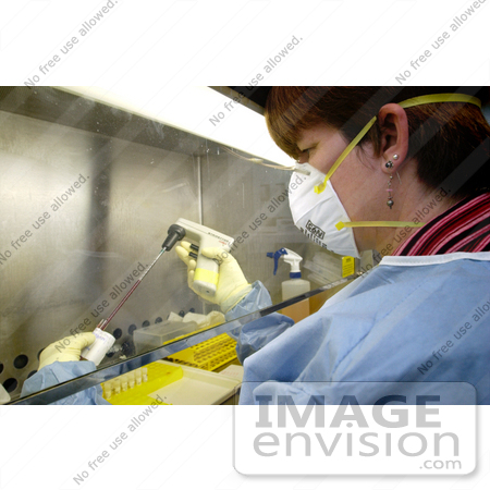 #5103 Stock Photography of Deborah Cannon of the Special Pathogens Branch Processing SARS Specimens by JVPD
