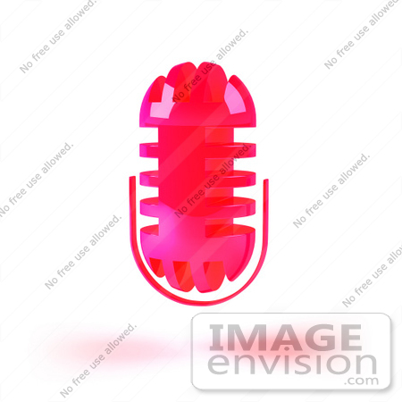 #51649 Royalty-Free (RF) Illustration Of A 3d Pink Floating Microphone - Version 2 by Julos