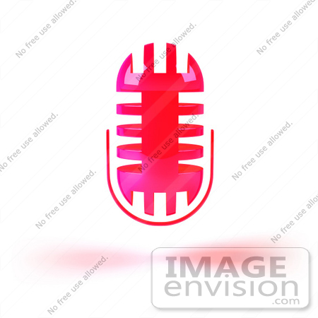 #51650 Royalty-Free (RF) Illustration Of A 3d Pink Floating Microphone - Version 1 by Julos