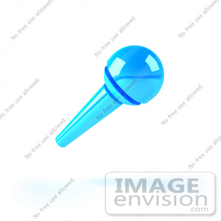 #51652 Royalty-Free (RF) Illustration Of A 3d Blue Microphone On A Handle - Version 4 by Julos
