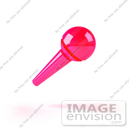 #51654 Royalty-Free (RF) Illustration Of A 3d Pink Microphone On A Handle - Version 2 by Julos