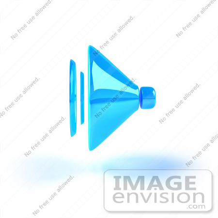 #51657 Royalty-Free (RF) Illustration Of A 3d Neon Blue Speaker - Version 4 by Julos