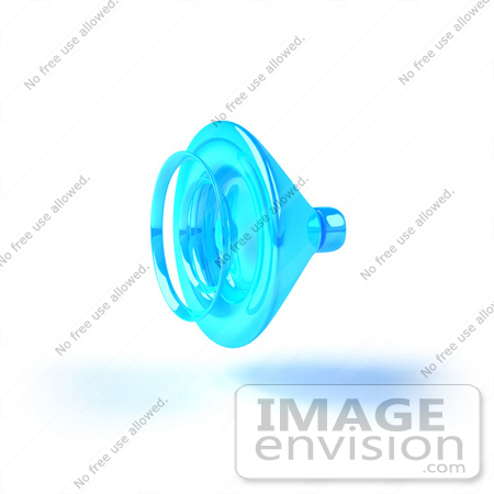 #51658 Royalty-Free (RF) Illustration Of A 3d Neon Blue Speaker - Version 3 by Julos