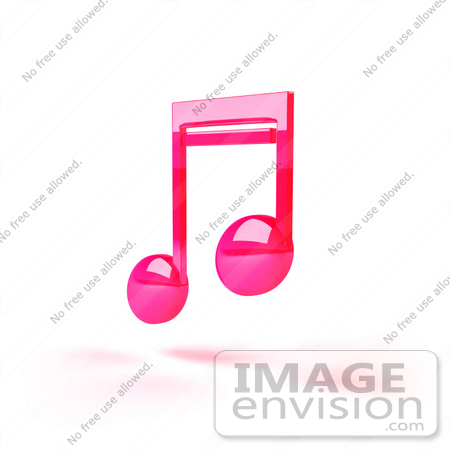 #51663 Royalty-Free (RF) Illustration Of A Neon Pink 3d Music Note - Version 1 by Julos