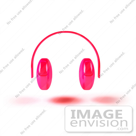 #51665 Royalty-Free (RF) Illustration Of Pink 3d Wireless Headphones - Version 1 by Julos