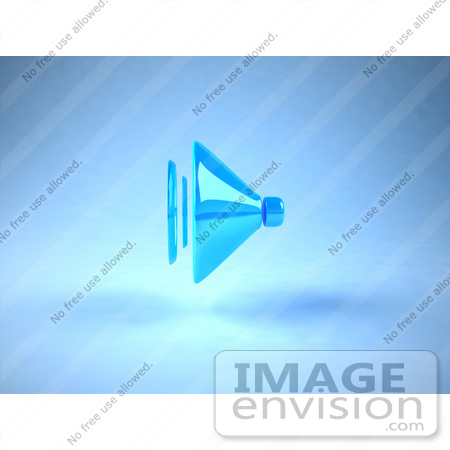 #51675 Royalty-Free (RF) Illustration Of A 3d Neon Blue Speaker - Version 2 by Julos