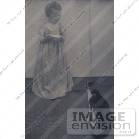 #5293 Little Girl and Cat by JVPD