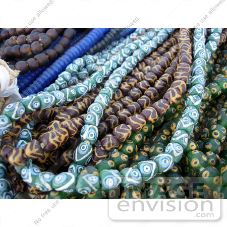 #53718 Royalty-Free Stock Photo of Round Colorful African Beads  by Maria Bell