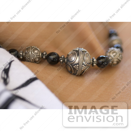 #53753 Royalty-Free Stock Photo of a Closeup Of A Necklace On A Woman’s Neck by Maria Bell