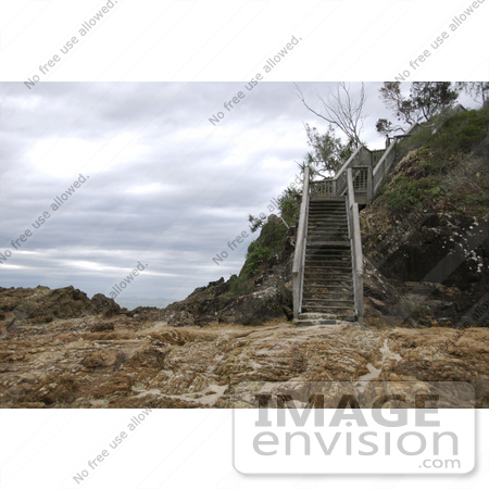 #53771 Royalty-Free Stock Photo of a Flight of Steps on a Beach by Maria Bell