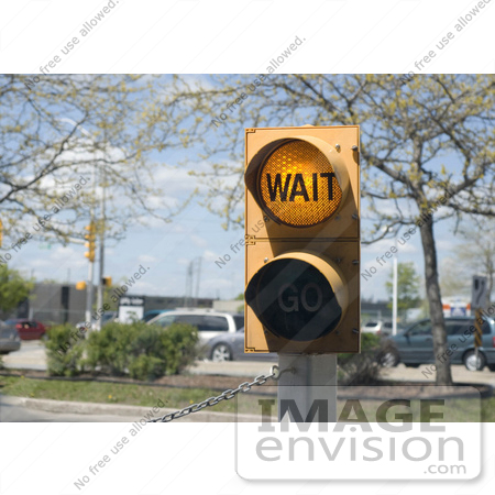 #53783 Royalty-Free Stock Photo of a Wait Street Light by Maria Bell