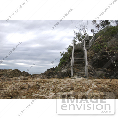 #53786 Royalty-Free Stock Photo of a Beach With Stairs by Maria Bell