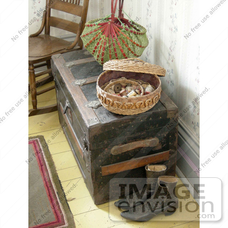 #53827 Royalty-Free Stock Photo of a Sewing Basket by Maria Bell