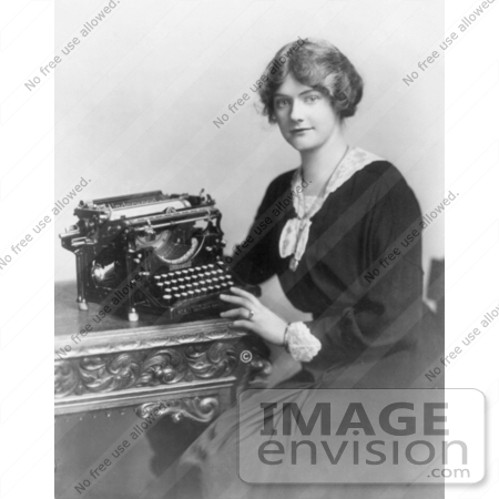 #5598 Woman With Underwood Typewriter by JVPD