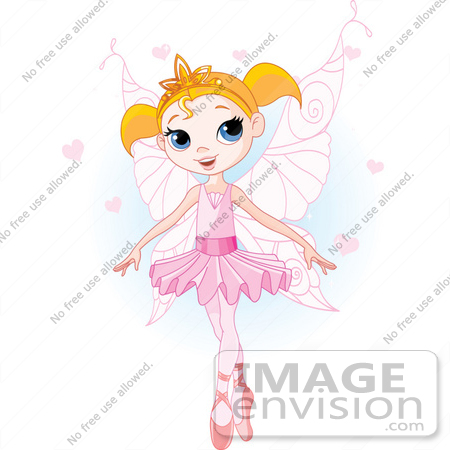 #56177 Royalty-Free (RF) Clip Art Of A Pretty Blond Ballet Princess In A Pink Tutu And Slippers by pushkin