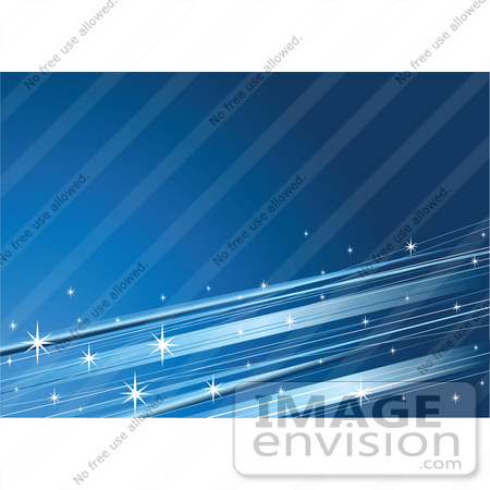#56288 Royalty-Free (RF) Clip Art Illustration Of Streaks Of Twinkling Stars Spanning A Blue Background by pushkin