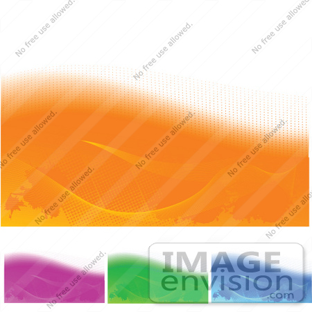 #56300 Royalty-Free (RF) Clip Art Illustration Of A Digital Collage Of Orange, Purple, Green And Blue Backgrounds With White On The Tops by pushkin