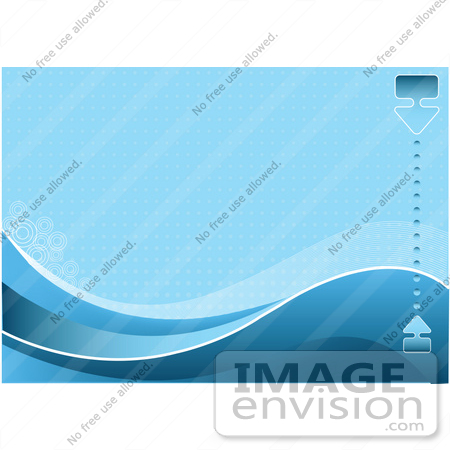 #56304 Royalty-Free (RF) Clip Art Illustration Of A Blue Wave Background With Halftone Dots, Waves And A Bar by pushkin
