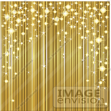 #56333 Royalty-Free (RF) Clip Art Illustration Of A Golden Background With Sparkly Lights by pushkin