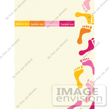 #56410 Royalty-Free (RF) Clip Art Illustration Of A Colorful Foot Border Around White by pushkin