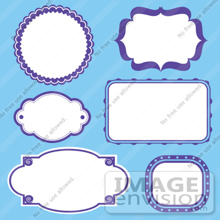 #56432 Royalty-Free (RF) Clip Art Illustration Of A Digital Collage Of Purple Frames On Blue by pushkin