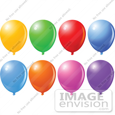 #56504 Royalty-Free (RF) Clip Art Illustration Of A Digital Collage Of Colorful Balloons Floating by pushkin