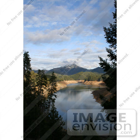 #567 Image of Applegate Lake and a Snow Capped Mountain, January of 2006 by Jamie Voetsch