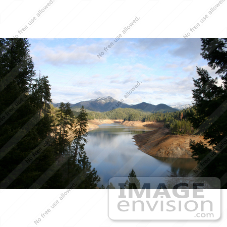 #568 Photograph of a Snow Capped Mountain and Applegate Lake, Oregon by Jamie Voetsch