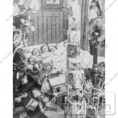 #5835 Santa Watching Children Sleeping by JVPD