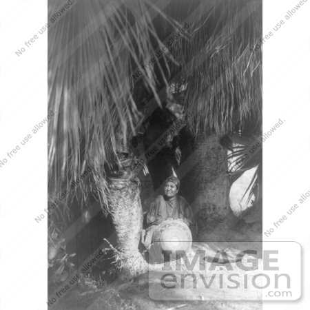#6039 Cahuilla Woman Under Palms by JVPD