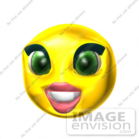 #60709 Royalty-Free (RF) Illustration Of A 3d Female Smiley Face Smiling by Julos