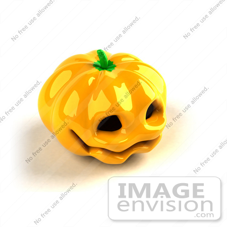 #60748 Royalty-Free (RF) Illustration Of A 3d Ceramic Halloween Pumpkin - Version 3 by Julos
