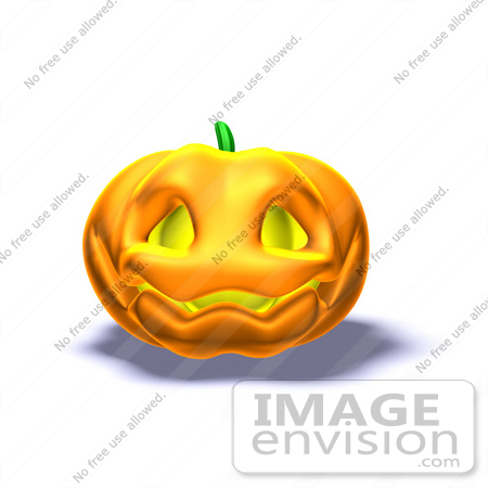 #60749 Royalty-Free (RF) Illustration Of A Smiling 3d Halloween Pumpkin - Version 3 by Julos